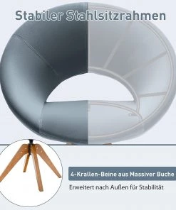 Costway Akzentstuhl 360° drehbar - Grau -Deutschland Stühle Verkaufs-Shop 31aff3aa8a2940a3a3fe7364ac0fd5d9