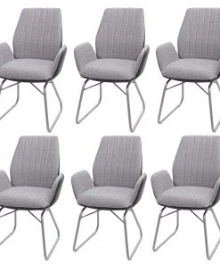 Esszimmerstuhl HWC-G73 (6er Set) - Grau