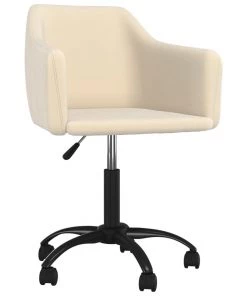 VidaXL Bürostuhl Drehbar Samt - Cremeweiß