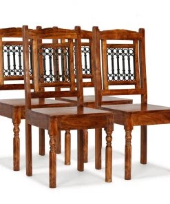VidaXL Esszimmerstühle 4 Stk. Massivholz - vidaXL Esszimmerstühle 4 Stk. Massivholz mit Palisander-Finish