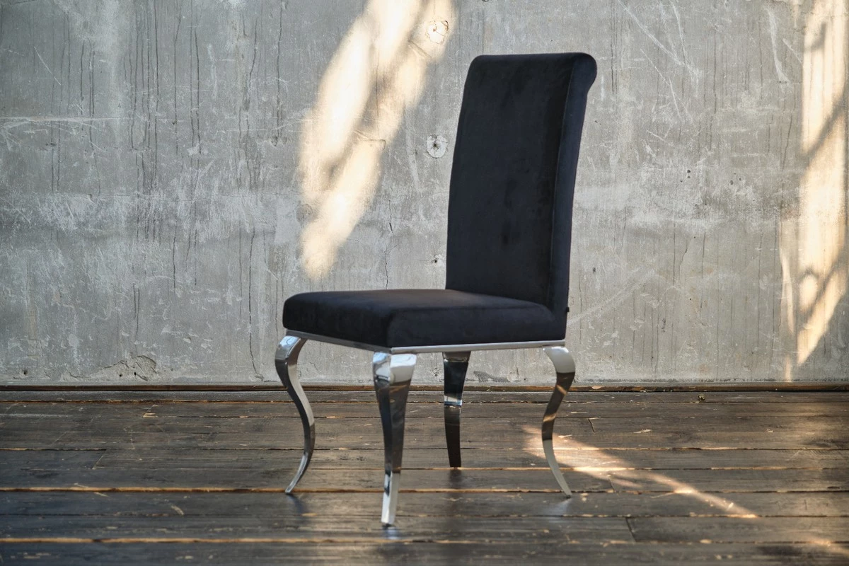 KAWOLA Esszimmerstuhl LEIA Velvet - Schwarz 5 KAWOLA Esszimmerstuhl LEIA Velvet - Schwarz – Bild 5