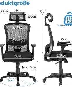 Costway Ergonomischer Bürostuhl 5 Costway Ergonomischer Bürostuhl -Deutschland Stühle Verkaufs-Shop 3622e72a592141978b4a405fbd551b71