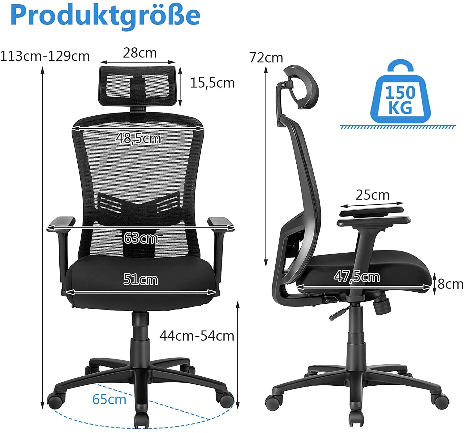 Costway Ergonomischer Bürostuhl 3 Costway Ergonomischer Bürostuhl – Bild 3