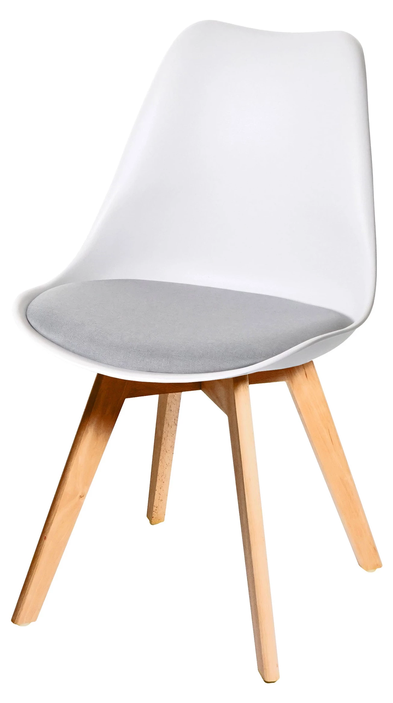 Esszimmerstuhl HWC-E53 (4er Set) - Weiß - Grau - Braun 2 Esszimmerstuhl HWC-E53 (4er Set) - Weiß - Grau - Braun – Bild 2