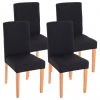 HWC Esszimmerstuhl Littau 4er-Set - Schwarz - Braun - Textil