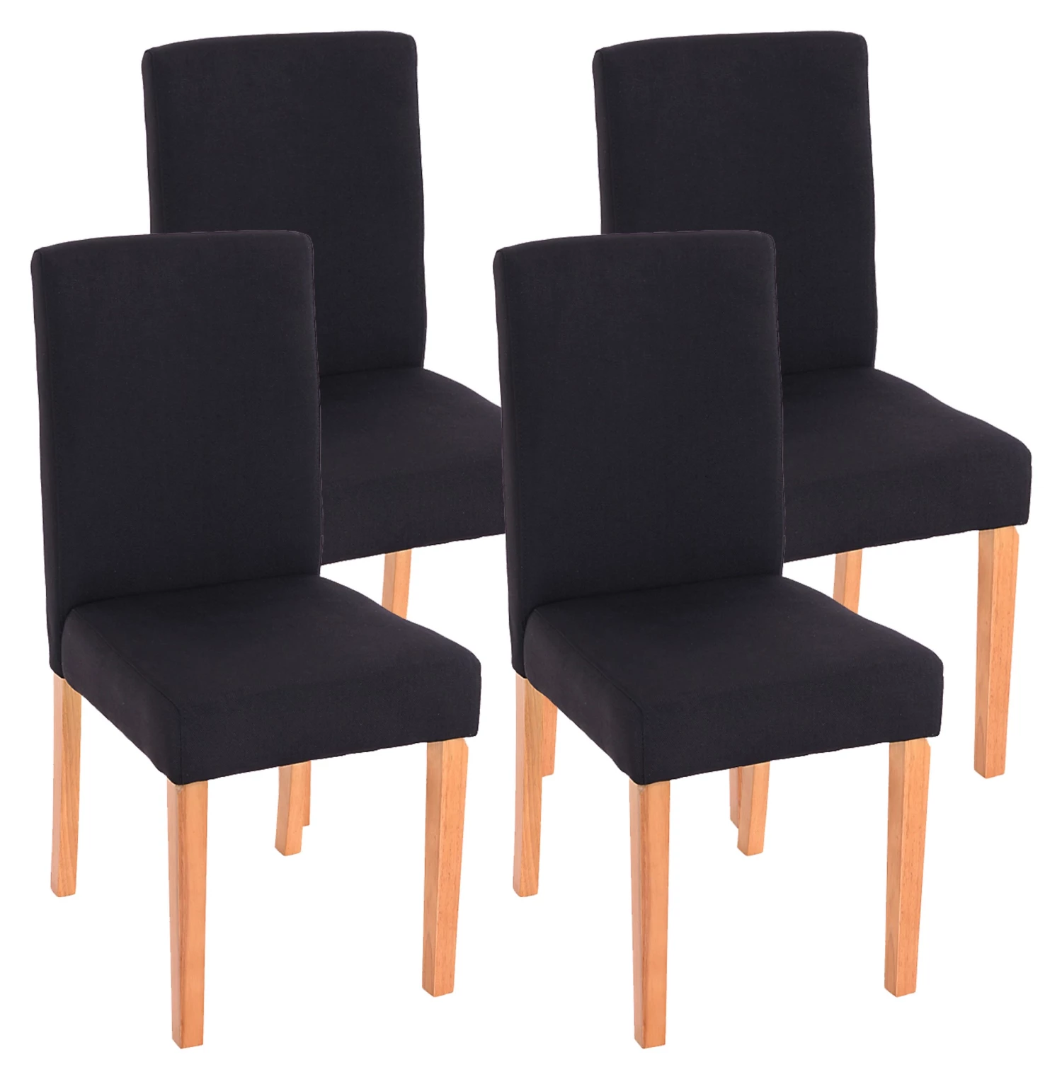 HWC Esszimmerstuhl Littau 4er-Set - Schwarz - Braun - Textil 1 HWC Esszimmerstuhl Littau 4er-Set - Schwarz - Braun - Textil