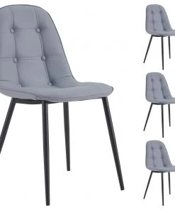 IDIMEX Esszimmerstuhl ALVARO (4er-Set) - Grau
