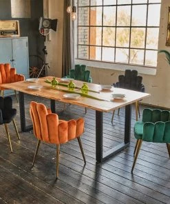 KAWOLA Stuhl FREJA Velvet Fuß gold - Grün -Deutschland Stühle Verkaufs-Shop 37fb4e99b75249de95348508102ed15b