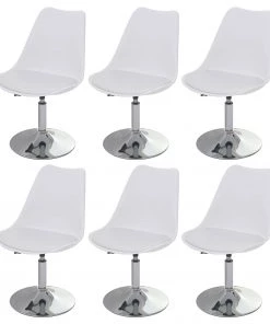 HWC Esszimmerstuhl Malmö T501 (6er Set) - Weiß