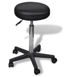 VidaXL Rollhocker höhenverstellbar - Rollhocker höhenverstellbar Schwarz