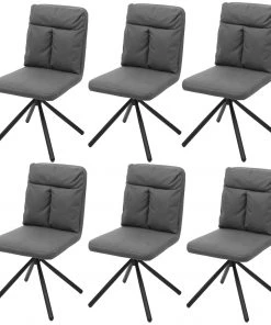 Esszimmerstuhl HWC-G58 (6er Set) - Grau