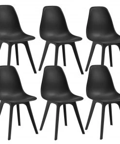 En.casa Esszimmerstuhl Brevik 6er Set - Schwarz