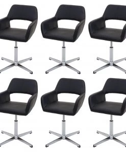Esszimmerstuhl HWC-A50 IV (6er Set) - Schwarz - Schwarz