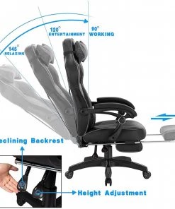 Woltu Gaming Stuhl Brandon - Schwarz - Grau -Deutschland Stühle Verkaufs-Shop 3e4596ce595e4d788125be331edf651c