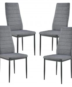 En.casa Stuhl Lidköping Grau (4er-Set)