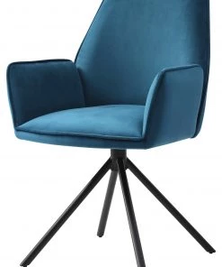 Esszimmerstuhl HWC-G67 - Türkis - Schwarz