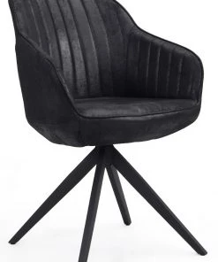 B&D home Armlehnstuhl ARVIT - Schwarz - Schwarz - Microfaser