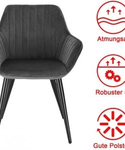 Woltu Esszimmerstuhl Franziska - Grau -Deutschland Stühle Verkaufs-Shop 41f35181377246919779e5e06477c3f2