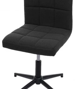 HWC Esszimmerstuhl Kavala II höhenverstellba - Anthrazit - Schwarz - Textil