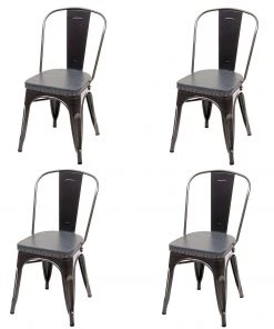 Esszimmerstuhl HWC-H10e (4er Set) - Grau