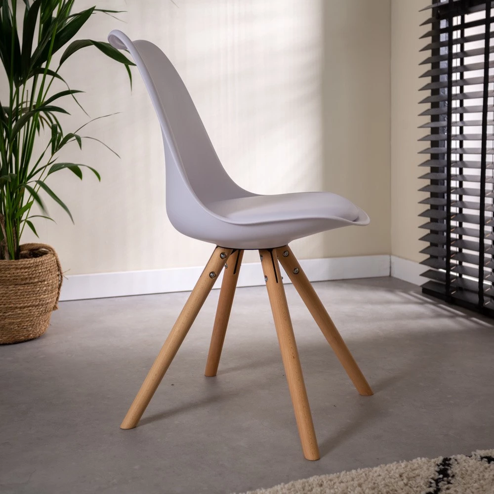 Dimehouse Harrow Schalenstuhl Kunstleder - Weiß 3 Dimehouse Harrow Schalenstuhl Kunstleder - Weiß – Bild 3