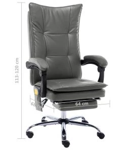 VidaXL Massage-Bürostuhl Anthrazit Kunstleder 11 VidaXL Massage-Bürostuhl Anthrazit Kunstleder -Deutschland Stühle Verkaufs-Shop 4504cbb5072c4866b2811b8b00cec035