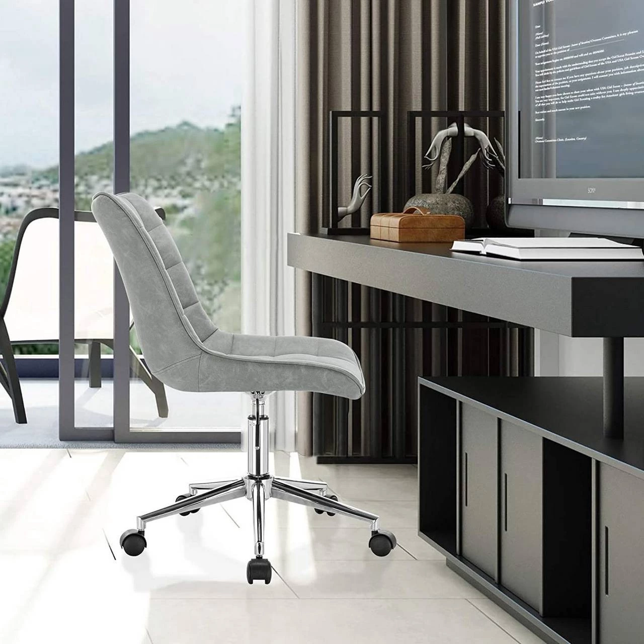 Woltu Arbeitshocker Hobart - Schwarz - Grau 2 Woltu Arbeitshocker Hobart - Schwarz - Grau – Bild 2