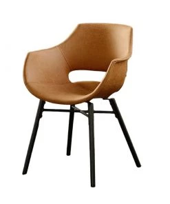 KAWOLA Stuhl Zaja Esszimmerstuhl Microfaser - Braun