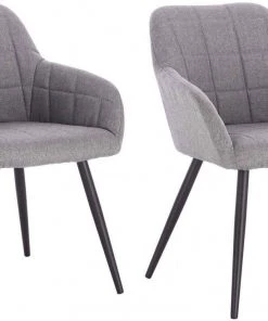 Woltu Esszimmerstuhl Manar (2er Set) - Hellgrau
