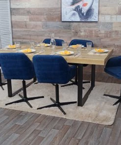 Esszimmerstuhl HWC-F82 (6er Set) - Blau - Schwarz - Textil -Deutschland Stühle Verkaufs-Shop 498907532b794a7892881e349fa8a8da