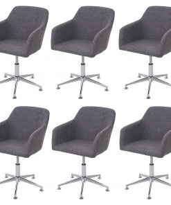 Esszimmerstuhl HWC-A74 (6er Set ) - Grau - Textil