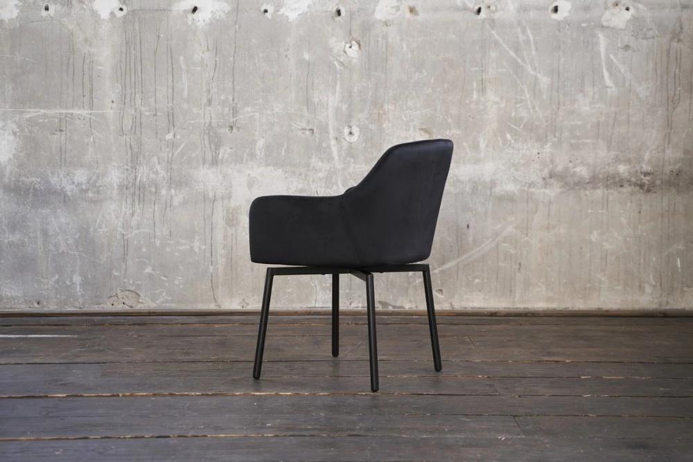 KAWOLA Stuhl Loui Sessel drehbar Velvet sw - Schwarz 7 KAWOLA Stuhl Loui Sessel drehbar Velvet sw - Schwarz – Bild 7