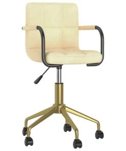 VidaXL Bürostuhl Drehbar Samt - Cremeweiß