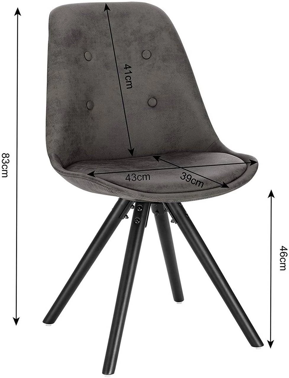 Woltu Esszimmerstuhl Emilie (2er Set) - Anthrazit 9 Woltu Esszimmerstuhl Emilie (2er Set) - Anthrazit – Bild 9