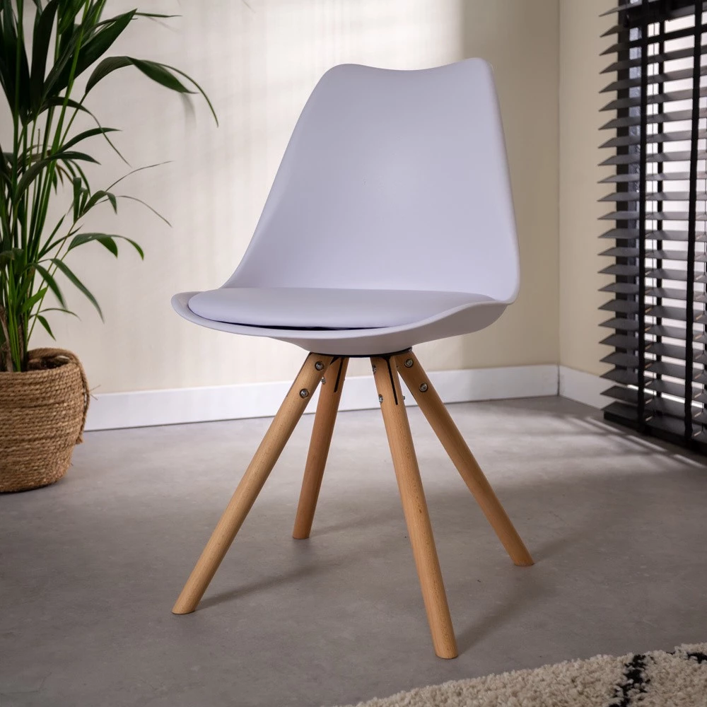 Dimehouse Harrow Schalenstuhl Kunstleder - Weiß 2 Dimehouse Harrow Schalenstuhl Kunstleder - Weiß – Bild 2