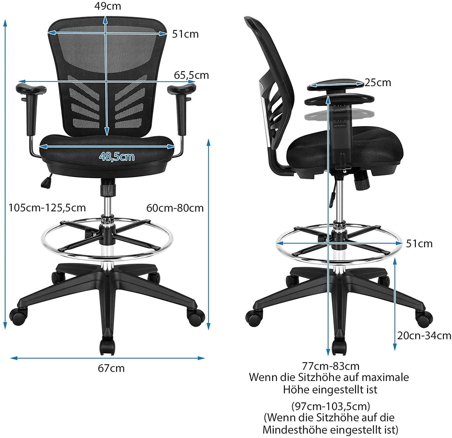Costway Bürostuhl Drehstuhl 2 Costway Bürostuhl Drehstuhl – Bild 2