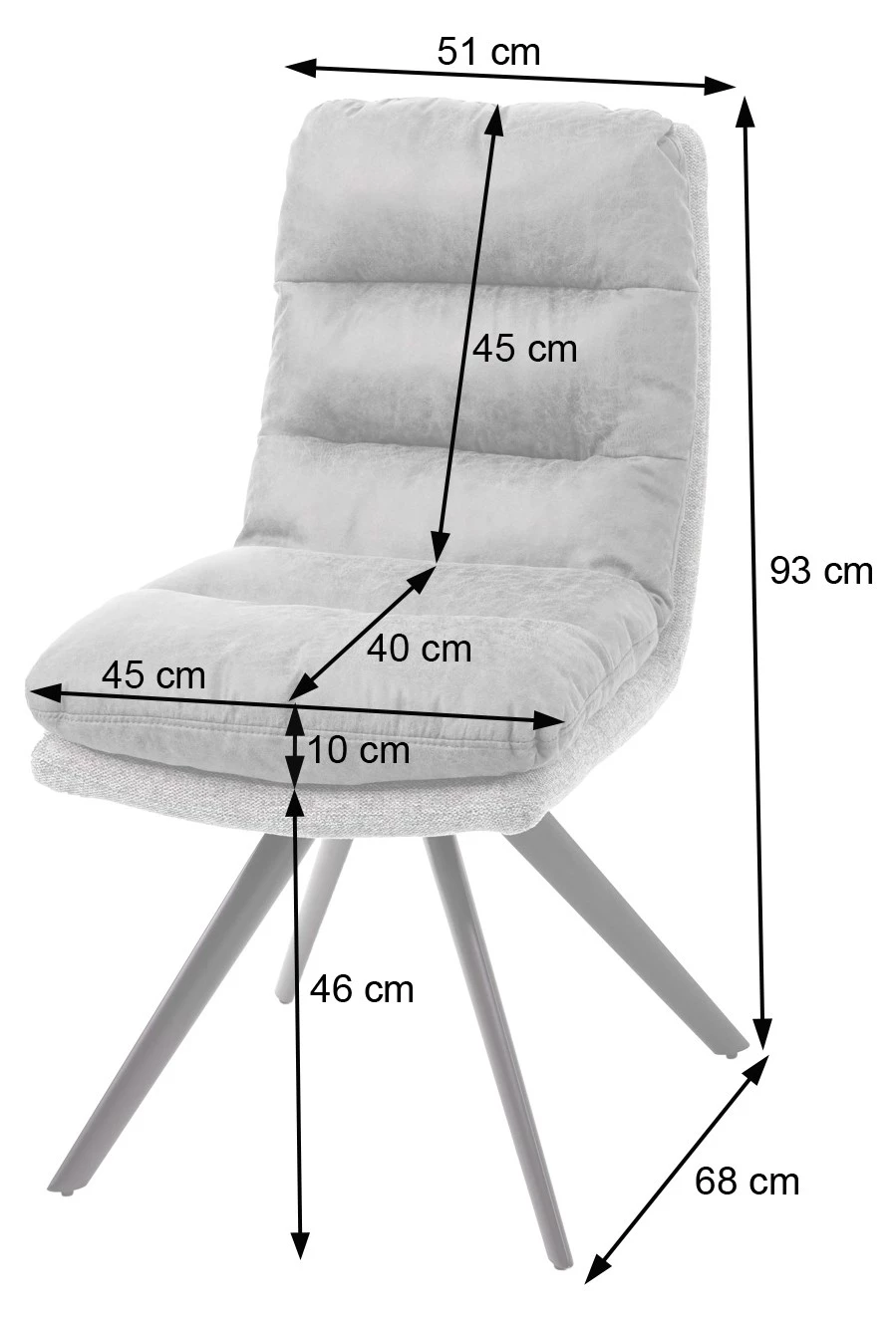 Esszimmerstuhl HWC-G66 - Breite: 49 cm 3 Esszimmerstuhl HWC-G66 - Breite: 49 cm – Bild 3