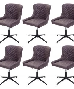 Esszimmerstuhl HWC-H79 (6er Set) drehbar - Anthrazit