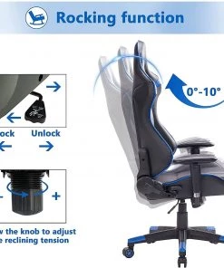 Woltu Gaming Stuhl Daniel - Schwarz - Blau -Deutschland Stühle Verkaufs-Shop 539a5b2c4ace46cba10f63116923493e