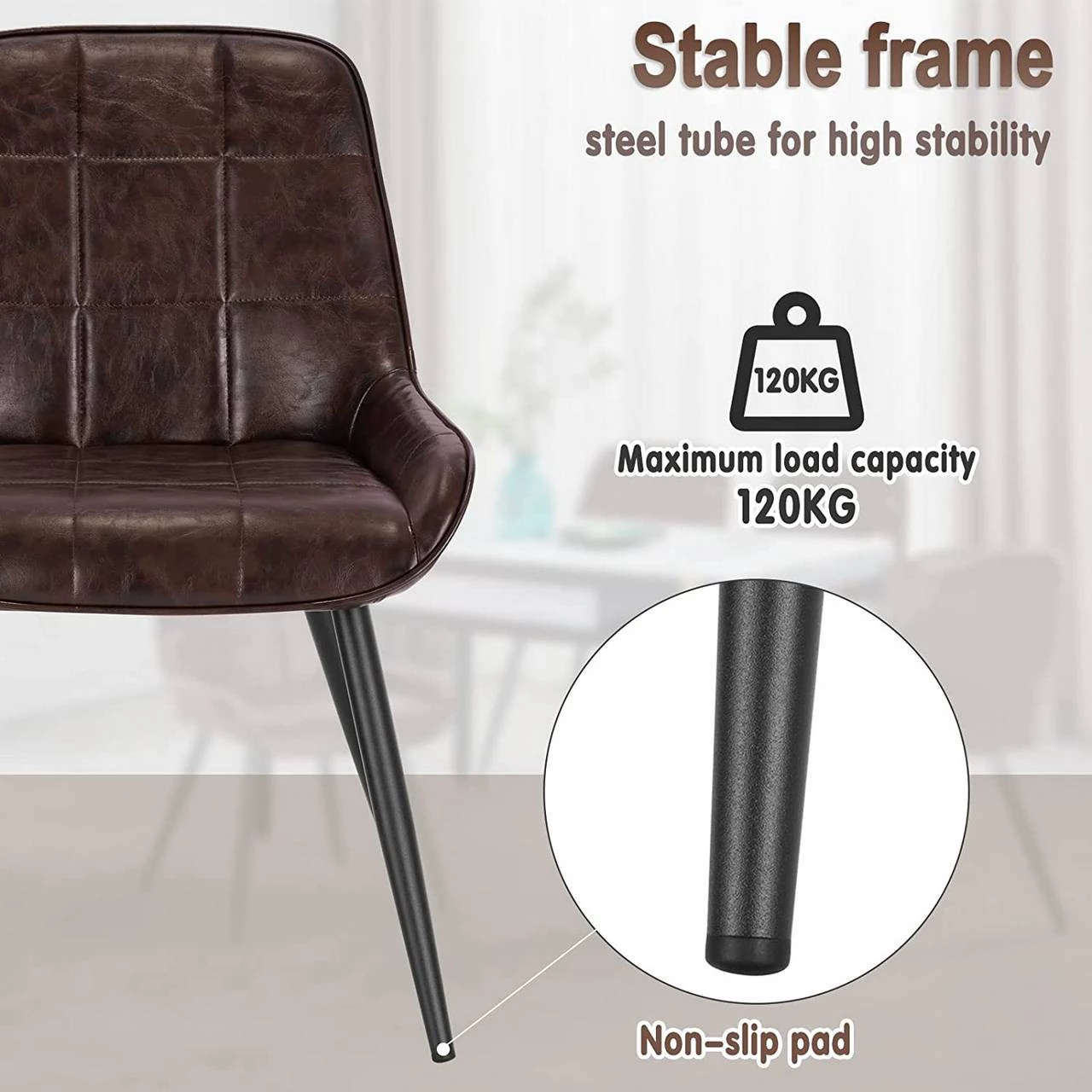 Woltu Esszimmerstuhl Olaf (2er Set) - Dunkelbraun 5 Woltu Esszimmerstuhl Olaf (2er Set) - Dunkelbraun – Bild 5