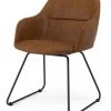 KAWOLA Stuhl MALIMA Kunstleder - KAWOLA Stuhl MALIMA Kunstleder braun Kufe Metall schwarz