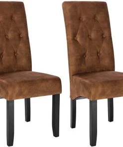 Woltu Esszimmerstuhl Anja (2er Set) - Braun