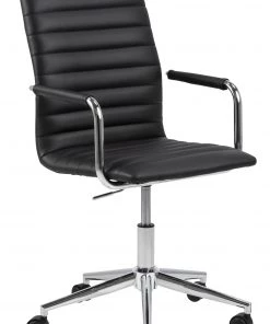 Ebuy24 Wips Bürostuhl echtleder - Schwarz - Echtleder