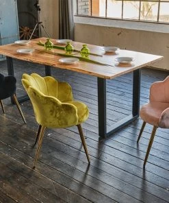 KAWOLA Stuhl CARLA Velvet Fuß gold - Grün -Deutschland Stühle Verkaufs-Shop 5bd98a05488f4746842da4d75101ec6f