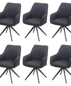 Esszimmerstuhl HWC-H73 (6er Set) - Anthrazit