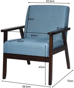Costway Akzentstuhl, gepolsterter Stoffstuhl - Blau -Deutschland Stühle Verkaufs-Shop 5d5bc84441bc4a879e97fd80e5d9f2c2
