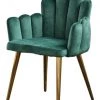 KAWOLA Stuhl FREJA Velvet Fuß gold - Grün