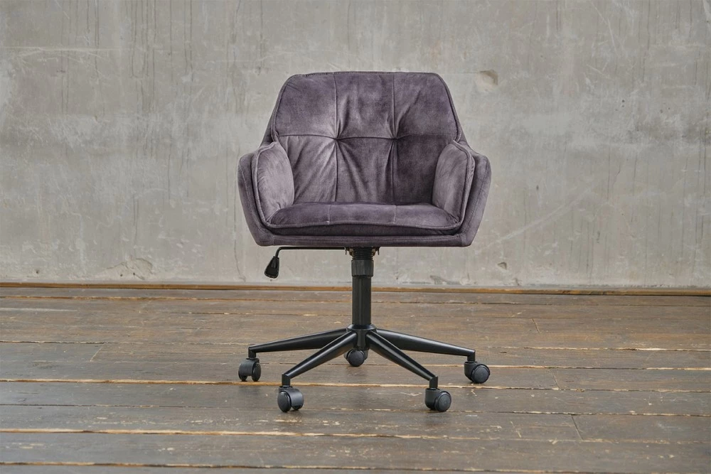 KAWOLA Bürostuhl Schreibtischstuhl TERRY Velvet - Anthrazit 2 KAWOLA Bürostuhl Schreibtischstuhl TERRY Velvet - Anthrazit – Bild 2