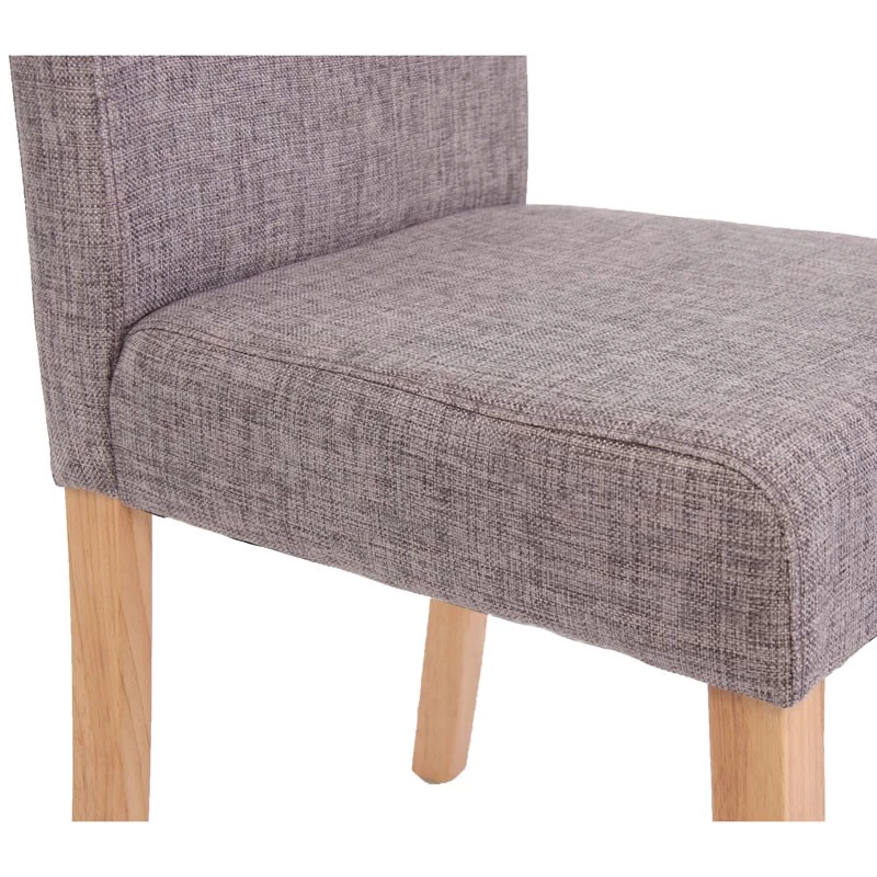 HWC Esszimmerstuhl Littau 2er-Set - Grau - Braun - Textil 4 HWC Esszimmerstuhl Littau 2er-Set - Grau - Braun - Textil – Bild 4