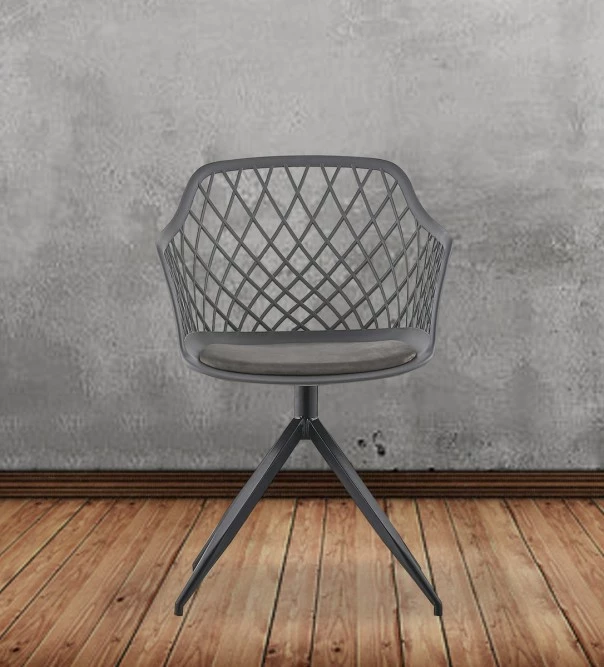 KAWOLA Stuhl EMILIE Kunststoff Drehbar - Grau 2 KAWOLA Stuhl EMILIE Kunststoff Drehbar - Grau – Bild 2